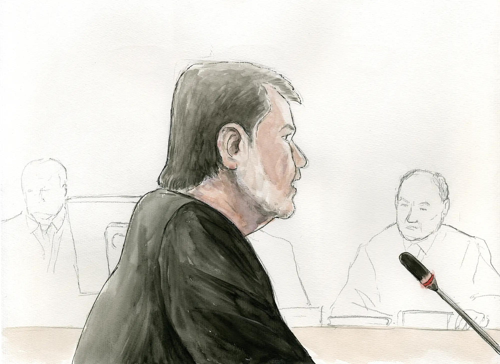 Gerichtszeichnung Nürburgring-Prozess Kurt Beck 2013