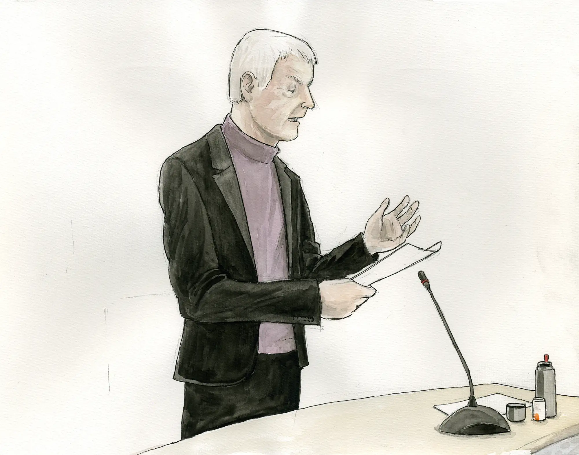 Gerichtszeichnung Schlecker-Prozess Stuttgart 2017