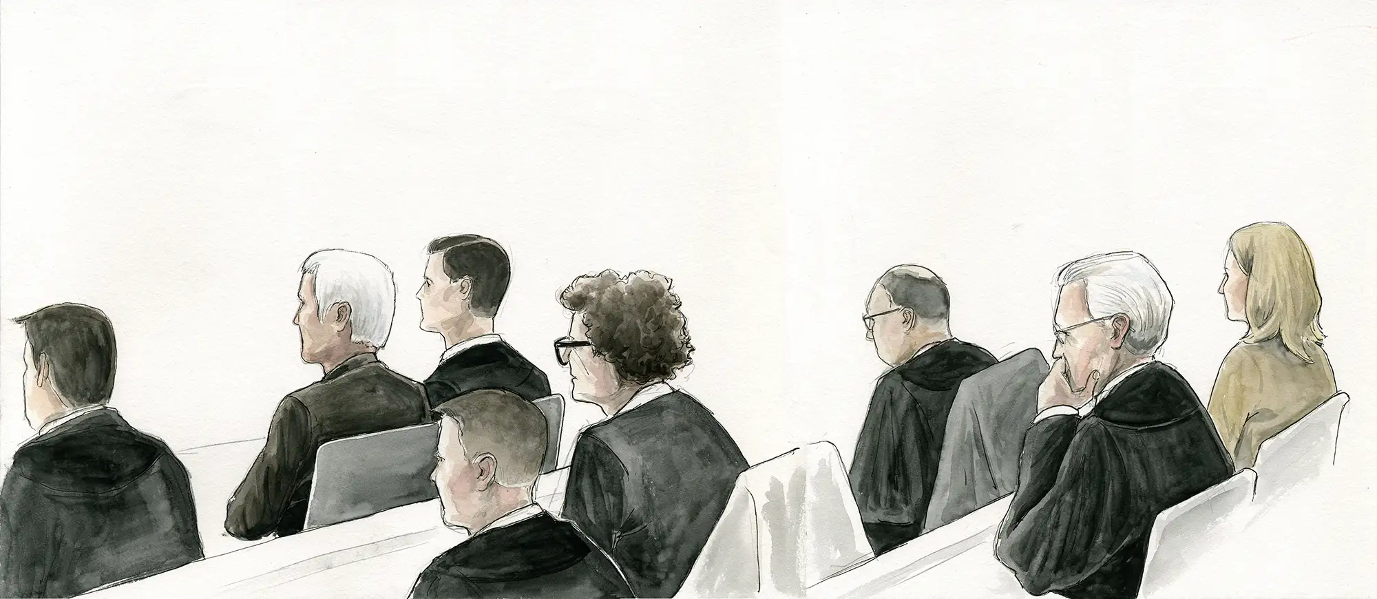 Gerichtszeichnung Schlecker-Prozess Urteilsverkündung – Gerichtszeichner Martin Burkhardt